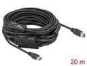 USB 3.0 kaabel A - B 20.0m, Active, lisatoite võimalus, must