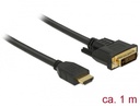 HDMI - DVI-D Dual Link kaabel 1.0m, kullatud 2560x1600@60Hz, (sign suund HDMI <> DVI) töötab mõlemas suunas