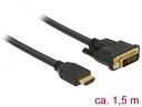 HDMI - DVI-D Dual Link kaabel 1.5m, kullatud 2560x1600@60Hz, (sign suund HDMI <> DVI) töötab mõlemas suunas