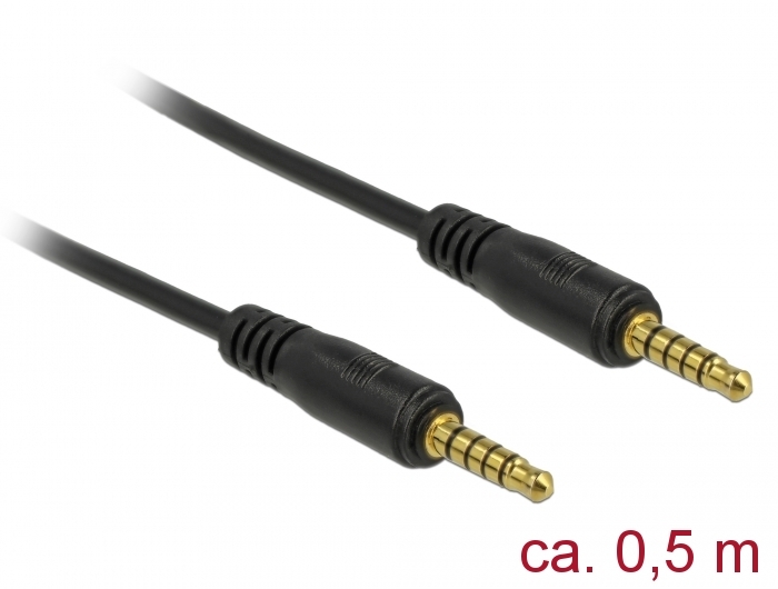 3.5mm kaabel 0.5m, 5pin, must