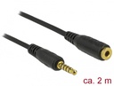 3.5mm pikenduskaabel 2.0m, 5pin, must
