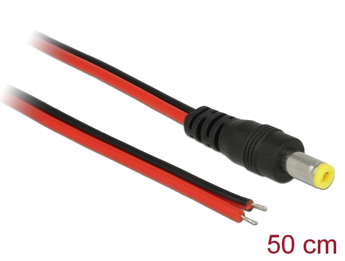 Toitekaabel DC 5.5 x 2.1mm (M) - lahtiste otstega, 0.5m