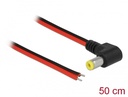Toitekaabel DC 5.5 x 2.5mm (M) - lahtiste otstega, 0.5m, nurgaga