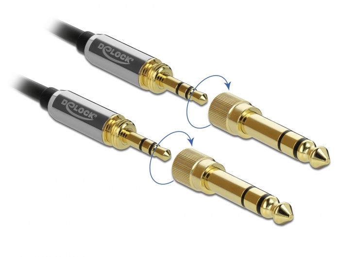 [85836] 3.5mm spiraalkaabel 1.0m, 3pin, lisaks kaasas 6.35mm üleminek