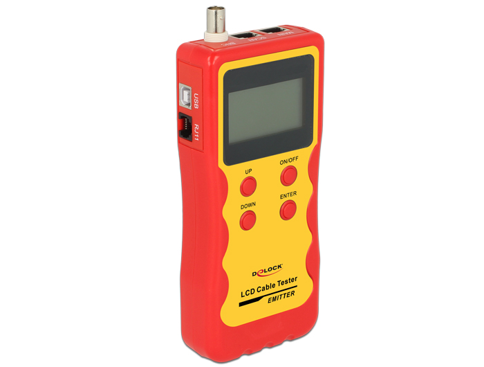 [86108] Delock LCD Cable Tester RJ45 / RJ12 / BNC / USB