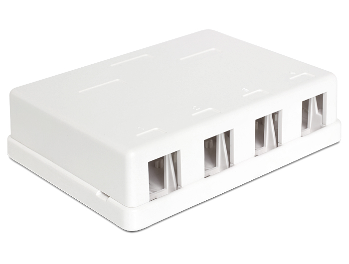 Seinakarp 4-le RJ45 keyston moodulile ,valge