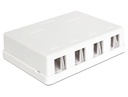 Seinakarp 4-le RJ45 keyston moodulile ,valge