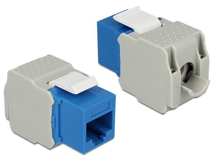 Modularpesa RJ45 Cat6 varjestamata, tööriistavaba, sinine
