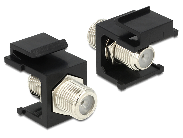 [86350] Keystone module F female > F female, 75 Ohm, black