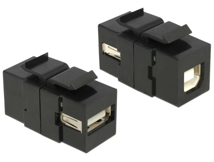 [86370] Delock Keystone module USB 2.0 A female > USB 2.0 B female black
