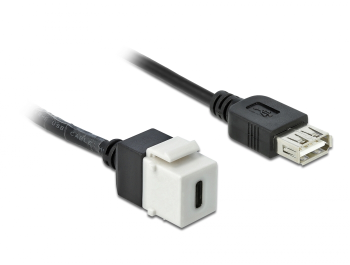 [86391] Delock Keystone Module USB 2.0 C female > USB 2.0 A female with cable