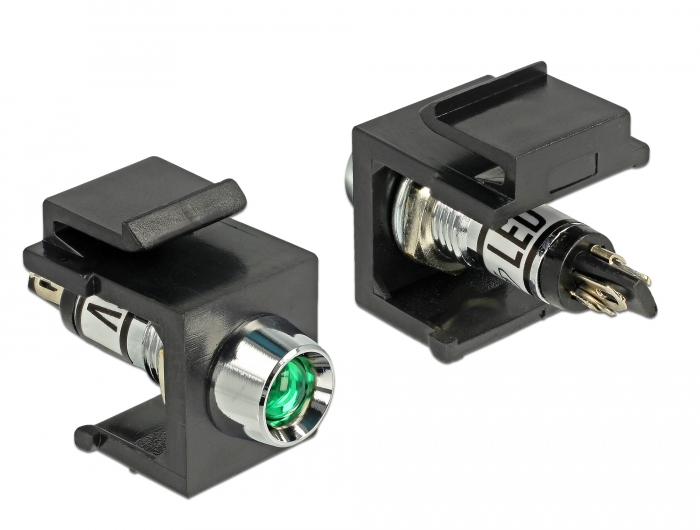 [86456] Keystone moodul: roheline 6V LED, must