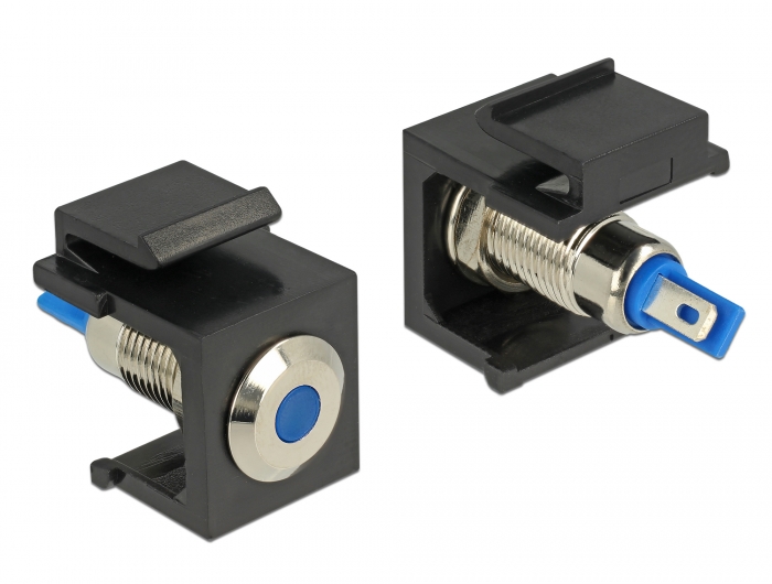 [86461] Keystone moodul: sinine 6V LED, must, lame