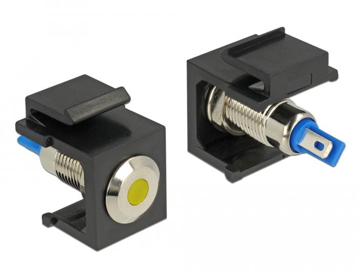 [86462] Keystone moodul: kollane 6V LED, must, lame