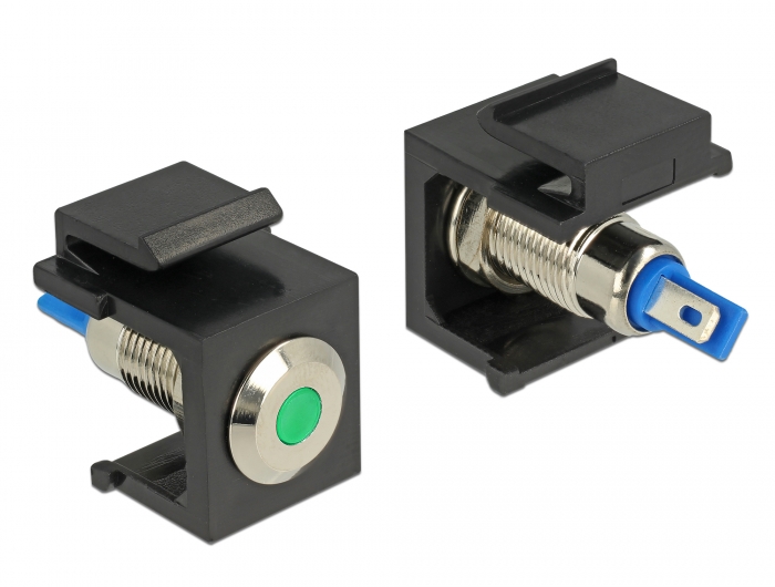 [86463] Keystone moodul: roheline 6V LED, must, lame