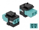 Delock Keystone Module LC Duplex female to LC Duplex female aqua / black
