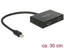 Mini Displayport splitter 1 sisse/ 2 välja, 4K, 2560x1440@60Hz, 3840x2160@30Hz, mirror/extended