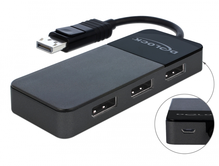 [87737] Displayport splitter 1 sisse/ 3 välja, 4K, 3840x2160, DP 1.4