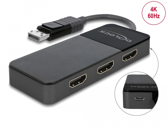 Delock DisplayPort 1.4 Splitter 1 x DisplayPort to 3 x HDMI MST
