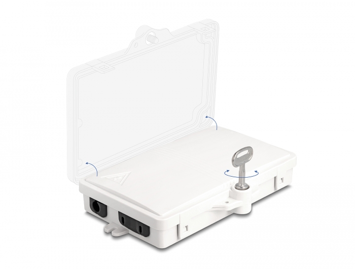 FO seinakarp 2 kiudu 8xSC simplex/LC duplex plastik IP65 lukuga