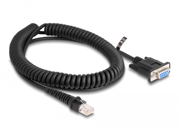 Ühenduskaabel RJ50 FTP - D-Sub 9pin (F) 1.5m, must, spiraal