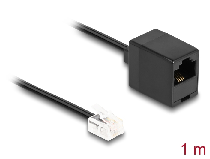Telefonikaabel RJ11 (M) - RJ45 (F) 1.0m, must