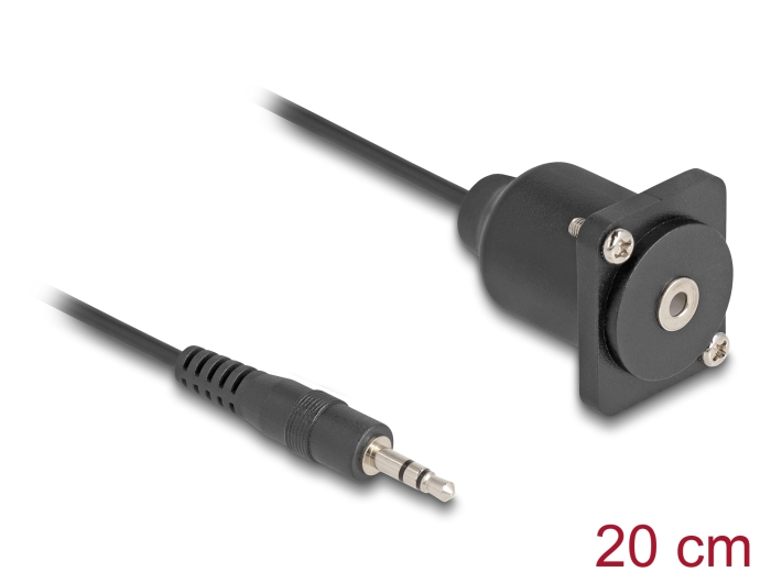 Tüüp-D moodul - 3.5mm 3pin M - F kaabliga 0.2m must
