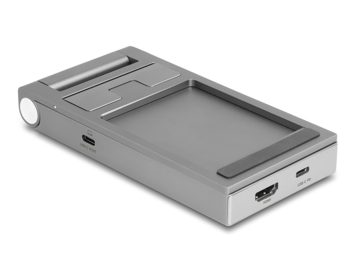 Delock Tablet and Laptop Docking Station 4K with integrated holder - HDMI / USB / Hub / SD / Micro SD / PD 3.0 - foldable