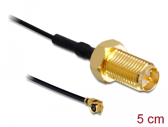 Üleminek antennile RP-SMA - MHF I 1.13, 5cm, 10mm keermega