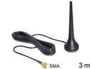Delock GSM UMTS Sixband Antenna SMA 2 dBi omnidirectional with magnetic base fixed black