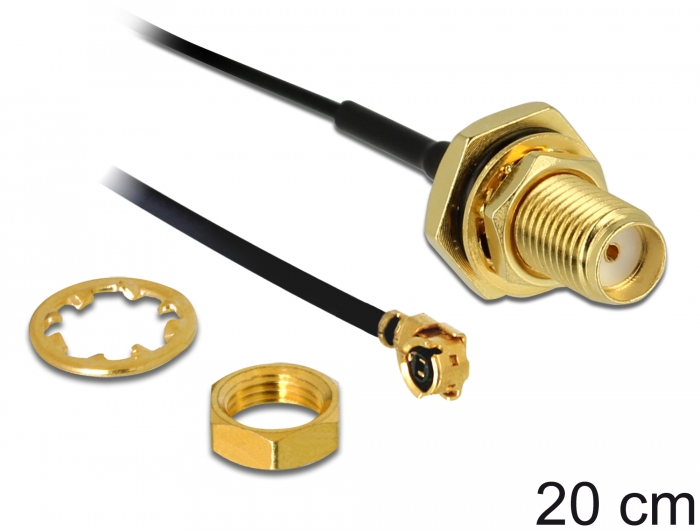 [88747] Üleminek antennile SMA - MHF I 1.13, 20cm, 10mm keermega, pritsmekindel