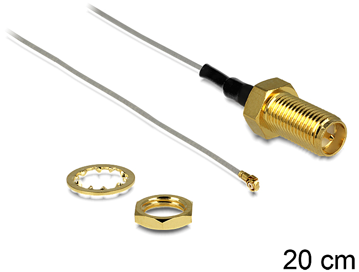 [88813] Üleminek antennile RP-SMA - MHF III 0.81, 20cm, 10mm keermega