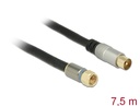 Delock Antenna Cable F Plug > IEC Plug RG-6/U quad shield 7.5 m black Premium