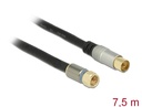 Delock Antenna Cable F Plug > IEC Jack RG-6/U quad shield 7.5 m black Premium