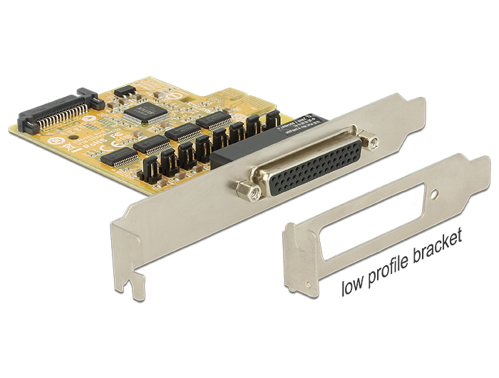 [89447] Laienduskaart: PCIe x1, 4 x Serial RS-232, koos toitega
