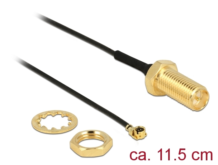 Üleminek antennile RP-SMA - MHF I, 1.13, 11.5cm, 10mm keermega