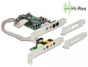 Helikaart: PCIe x1, 6x 3.5mm stereo sisendit, 2x S/PDIF / TOSLINK sisend/väljund, 7.1