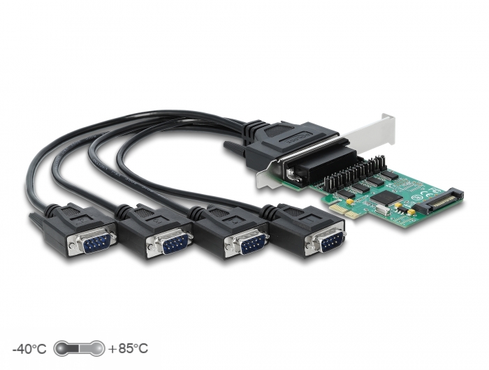 [89938] Laienduskaart: PCIe x1, 4 x Serial RS-232 koos toitega