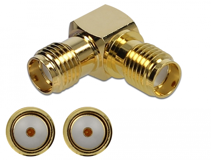 [89952] Delock Adapter SMA jack to SMA jack 90° 10 GHz