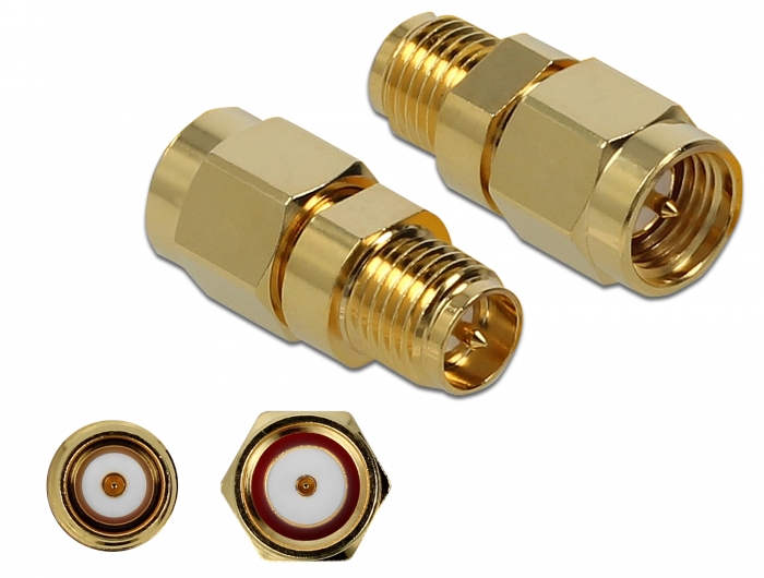 [89973] Delock Adapter SMA plug to RP-SMA jack 10 GHz