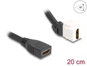 Keystone moodul: HDMI F / F, 45° nurgaga, kaabli pikkus 20cm, 8K@60Hz, valge