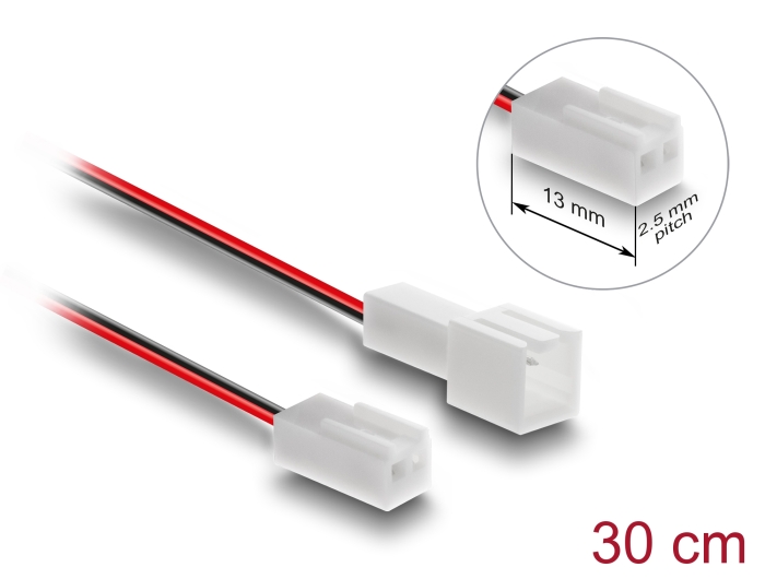 Pikenduskaabel 2 pin (M) - 2 pin (F) , PWM, 26 AWG, ventilaatoritele, 0.3m