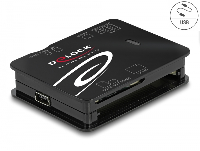[91007] Delock USB 2.0 Card Reader for CF / SD / Micro SD / MS / xD / M2 memory cards