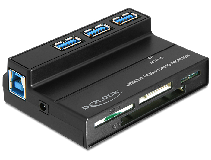 [91721] Delock USB 3.0 Card Reader All in 1 + 3 Port USB 3.0 Hub