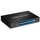 Switch: 12 x SFP, 2 x shared SFP/RJ45, 1 x RJ-45 console, SNMP, RSTP, MSTP, Layer 2, räkitav