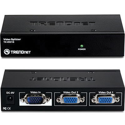[TK-V201S] VGA splitter, 2 porti, kaskadeeritav kuni 3 taset