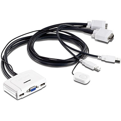KVM switch: 2 porti, VGA, USB, kaablitega, kuni 2048x1536
