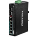 6-Port Hardened Industrial Gigabit PoE+ DIN-Rail Switch
