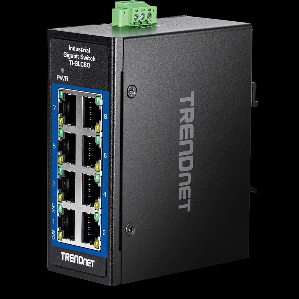 Tööstuslik Switch: 8 x 10/100/1000Mbps, mini, -40 to 75 ºC