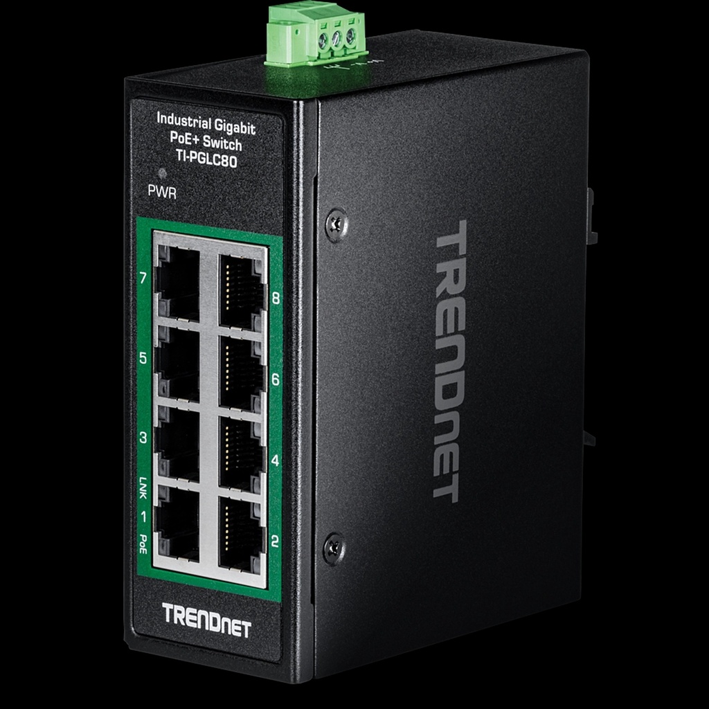 Tööstuslik PoE Switch: 8 x 10/100/100Mbps PoE+, mini, 200W, -40 kuni 75 ºC